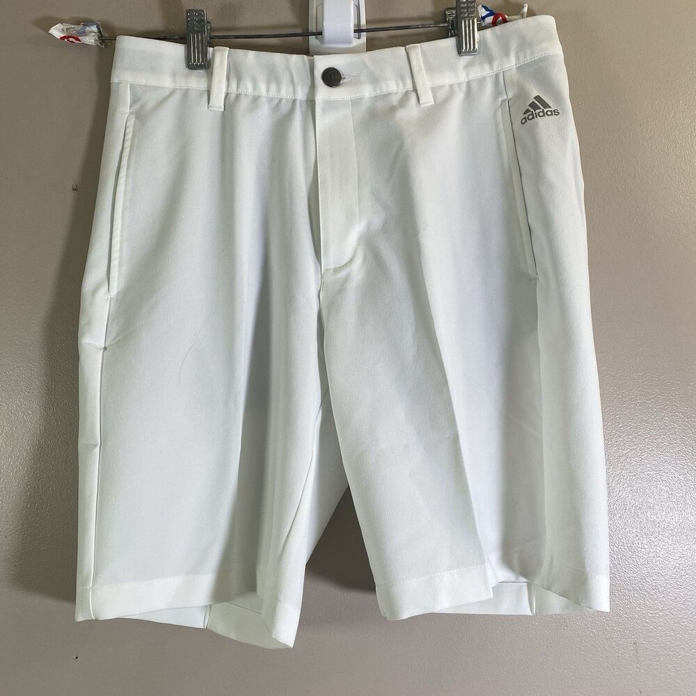 Adidas Golf Shorts Mens 30 Performance Lightweight 3 Stripe Active BC2524 White